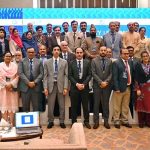 A group photo with Chairman Senate of Pakistan, Syed Yousuf Raza Gillani, Governor of Balochistan, Sheikh Jaffar Khan Mandokhail, and participants after the seminar on "Faculty Leadership & Management Excellence (FLAME) 2025", organized by the Higher Education Commission (HEC) at a local hotel