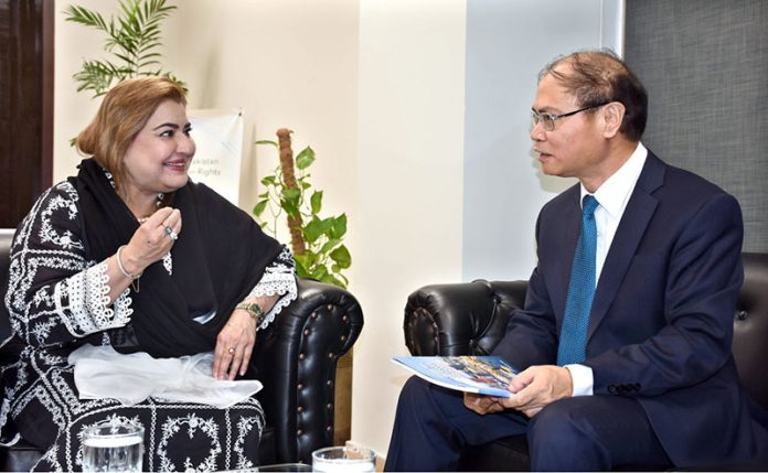 Parliamentary Secretary for Human Rights Saba Sadiq exchanging views with Ambassador of Vietnam to Pakistan Pham Anh Tuan during a meeting