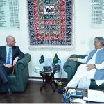 H.E. Idesbald Van der Gracht, Ambassador of the Kingdom of Belgium, met with Senator Azam Nazeer Tarar, Federal Minister for Law and Human Rights, to review bilateral cooperation and Pakistan’s recent legal and human rights reforms