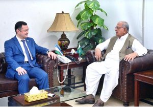 Ambassador of the Republic of Uzbekistan to Pakistan, Alisher Tukhtaev calls on Federal Minister for Housing and Works, Mian Riaz Hussain Pirzada.