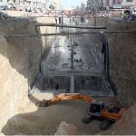 A View of the under-construction underpass at Karimabad, Federal B-Area, as development work in the Provincial Capital