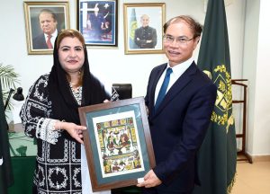 Parliamentary Secretary for Human Rights Saba Sadiq exchanging views with Ambassador of Vietnam to Pakistan Pham Anh Tuan during a meeting