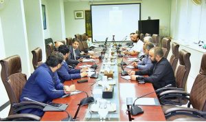 Coordinator to the Prime Minister of Pakistan on Commerce, Rana Ihsaan Afzal Khan in a consultative meeting with representatives of All-Pakistan Car Dealers & Importers Association to discuss upcoming import policy reforms.