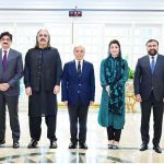 Prime Minister Muhammad Shehbaz Sharif in a group photo with Chief Ministers of the four provinces before the start of National Economic Council meeting