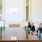 Federal Minister for Energy (Petroleum Division) Ali Pervaiz Malik in a meeting with President of Azerbaijan H.E Ilham Aliyev during Baku Energy Week
