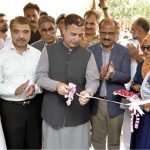 Federal Minister for Maritime Affairs Muhammad Junaid Anwar Chaudhry cutting ribbon to inaugurates the first-ever ladies' café at Karachi Port Trust