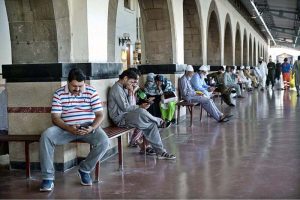 People arrives at Railway Station to depart for their hometowns to celebrate Eidul Adha with their relatives