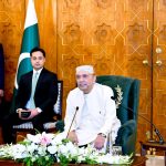 President Asif Ali Zardari addressing the leaders and workers of the Pakistan People's Party, at Aiwan-e-Sadr