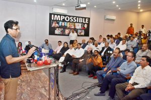 Federal Minister for Education and Professional Training, Dr Khalid Maqbool Siddiqui addressing the participants of NHU ceremony.