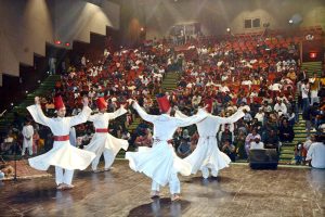 Artists are mesmerizing the audience with beautiful Sufi whirling performances during the Festival Urdu Jezika 2025 at the Hamara Hall