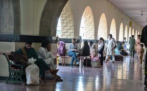 People arrives at Railway Station to depart for their hometowns to celebrate Eidul Adha with their relatives