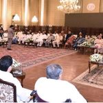 President Asif Ali Zardari addressing the leaders and workers of the Pakistan People's Party, at Aiwan-e-Sadr
