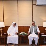 Hon'ble Chief Justice of Pakistan, Mr. Justice Yahya Afridi, in a meeting with His Excellency Nawaf bin Saeed Ahmad Al-Malkiy, Ambassador of the Kingdom of Saudi Arabia to Pakistan, who paid a courtesy call on the Hon'ble Chief Justice of Pakistan at the Supreme Court of Pakistan