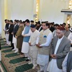 President Asif Ali Zardari offering Eid-ul-Azha prayers at Aiwan-e-Sadr