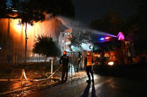 A fire erupts at the building of Information Services Academy (ISA) situated at Zero Point in Sector G-7/1