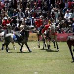 Polo players from Gilgit and Chitral teams in action during a freestyle match at the world’s highest polo ground at the annual Shandur Polo Festival