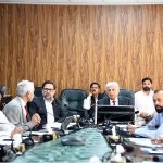 Federal Minister for National Food Security and Research, Mr. Rana Tanveer Hussain, chairing a meeting of the Sugar Advisory Board to review market conditions and approve key policy measures.
