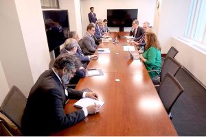 Federal Minister for Economic Affairs, Ahad Cheema, held a meeting with Ms. Anna Bjerde, Managing Director for Operations at the World Bank, and Mr. Martin Raiser, Regional Vice President for South Asia at the World Bank. in DC, Washington