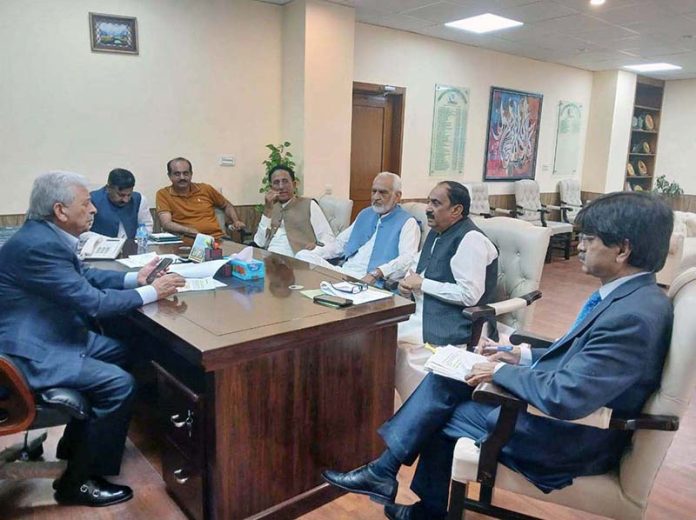 Federal Minister for National Food Security and Research, Rana Tanveer Hussain, in a meeting with Minister of State Malik Rasheed Ahmad Khan and MPA Rana Muhammad Saleem to discuss farmer-friendly reforms and agricultural development