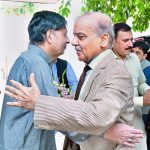 Prime Minister Muhammad Shehbaz Sharif meets with Political leader Chaudhry Nisar at his residence.