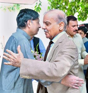 Prime Minister Muhammad Shehbaz Sharif meets with Political leader Chaudhry Nisar at his residence.