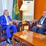 High Commissioner of Bangladesh, Md. Iqbal Hussain Khan, called on Deputy Prime Minister and Foreign Minister, Senator Mohammad Ishaq Dar, at MoFA