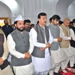 Chairman Senate Syed Yousaf Raza Gillani offering Eidul Azha prayers at Musa Pak