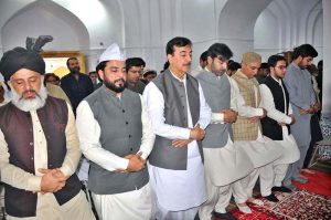 Chairman Senate Syed Yousaf Raza Gillani offering Eidul Azha prayers at Musa Pak