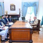 Member of the National Assembly Ahmad Attique Anwer calls on Prime Minister Muhammad Shehbaz Sharif. Federal Minister for Public Affairs Unit Rana Mubashar Iqbal, Minister of State for Power Abdul Rehman Kanju and Special Assistant to the PM Talha Barki are also present