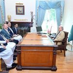 Member of the National Assembly Muhammad Shahbaz Rana calls on Prime Minister Muhammad Shehbaz Sharif. Federal Minister for Public Affairs Unit Rana Mubashar Iqbal, Minister of State for Power Abdul Rehman Kanju and Special Assistant to the PM Talha Barki are also present