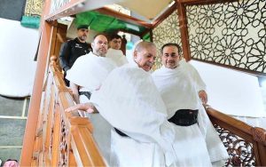 Prime Minister Muhammad Shehbaz Sharif and COAS Field Marshal Syed Asim Munir coming out of Holy Kaaba, after Ziyarat e Khas