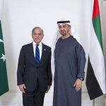 President of UAE His Highness Sheikh Mohamed bin Zayed Al Nahyan received Prime Minister Muhammad Shehbaz Sharif at Qasr Al Shati