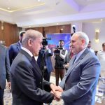 Prime Minister Muhammad Shehbaz Sharif interacts with the Ambassador of Iran to Pakistan H.E. Reza Amiri Moghadam at Pakistan International Maritime Expo and Conference