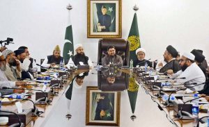 Sindh Governor Kamran Khan Tessori addressing a press conference after chairing a meeting with Ulema regarding the law and order situation in Muharram ul Haram at Governor House.