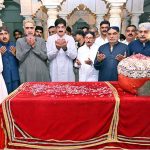 Sindh Chief Minister Syed Murad Ali Shah offering Fateha on the grave of Shaheed Zulfiqar Ali Bhutto on the occasion of Eidul Azha at Gharhi Khuda Bakhsh Bhutto