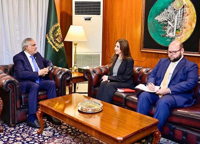 U.S. Chargé d’Affaires, Natalie Baker, called on Deputy Prime Minister and Foreign Minister, Senator Mohammad Ishaq Dar