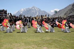 Girls perform aerobics and traditional dances at the Shandur Polo Festival, held at the world’s highest polo ground. The festival blends the thrill of freestyle polo between Gilgit and Chitral with rich cultural expressions, drawing tourists to the heart of Pakistan’s mountainous heritage in Shandur Pass