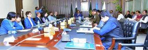 PM Adviser on Inter-Provincial Co-ordination, Rana Sana Ullah, is presiding over an important meeting regarding the holding of South Asian games in Pakistan , Federal Secretary for IPC, Mohyyudin wani is also present on the occasion