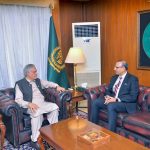 CEO of Pakistan International Airlines (PIA), AVM Amir Hayat, calls on Deputy Prime Minister and Foreign Minister, Senator Mohammad Ishaq Dar.