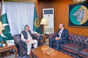 CEO of Pakistan International Airlines (PIA), AVM Amir Hayat, calls on Deputy Prime Minister and Foreign Minister, Senator Mohammad Ishaq Dar.
