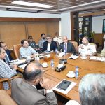 Federal Minister for Maritime Affairs Muhammad Junaid Anwar Chaudhry chairing a meeting on strategic reforms agenda across maritime organizations