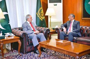 Pakistan’s Ambassador-designate to Japan, Abdul Hameed Bhutta, paid a farewell call on Deputy Prime Minister and Foreign Minister, Senator Mohammad Ishaq Dar, at MoFA