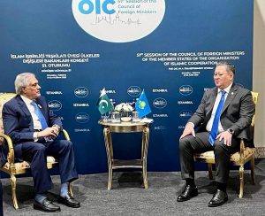 Deputy Prime Minister and Foreign Minister, Senator Mohammad Ishaq Dar, met with the Deputy Prime Minister and Foreign Minister of Kazakhstan, Murat Nurtleu, on the sidelines of the 51st OIC CFM.