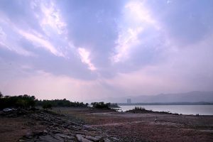 A view of Rawal Lake with significantly reduced water levels, reflecting the impact of ongoing drought conditions in the Federal Capital
