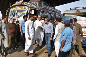 Provincial Minister for Transport Bilal Akbar Khan along with Deputy Commissioner Captain (R) Nadeem Nasir visited the General Bus Stand to inquire about the collection of fares from passengers on the occasion of Eidul Azha