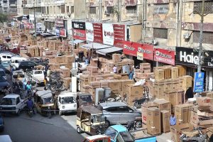 Vendors displaying fridge and deepfreezer outside their shops as demand increased during summer season