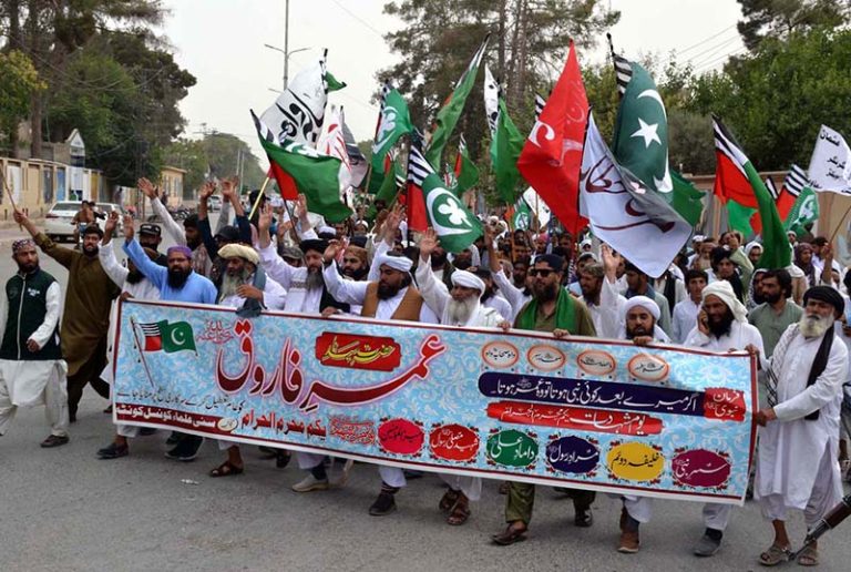 Umar Rali Workers of Sunni Ulema Council participate in a rally to observe Youm-e ...