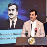 Chairman Senate, Syed Yousuf Raza Gilani addressing the participants of a knowledge-sharing session "Artificial Intelligence (AI) in senate; digital transformation, strategic opportunities & challenges for lawmakers organized by the office of the advisor on special initiatives / pdu in collaboration with European union and Mustehkam Parliamaan at parliament house