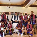 PM adviser on Inter-Provincial Co-ordination, Rana Sana Ullah, in a group photo with visiting delegation of Omani Bousher Bikers club, Federal Secretary, Mohyudin Vani is also present on the occasion