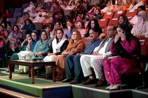Parliamentary Secretary, Ministry of Federal Education and Professional Training, National Heritage and Culture Division, Ms. Farah Naz Akbar is addressing the event ‘A Qawwal Night’ at the PNCA Auditorium, organized by the Ministry in collaboration with the Pakistan Council of the Arts.